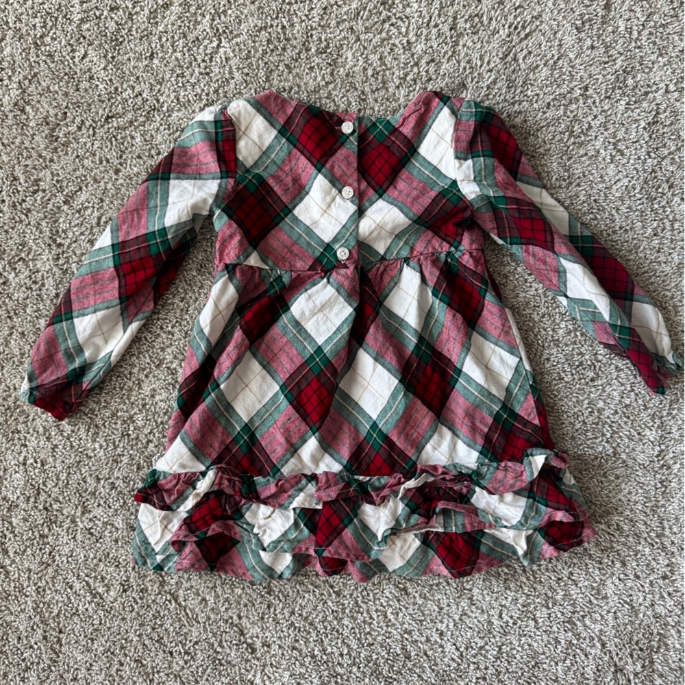 Gymboree Toddler Girl Holiday Plaid Ruffle Dress Long sleeve – Size 5T - Picture 8 of 8